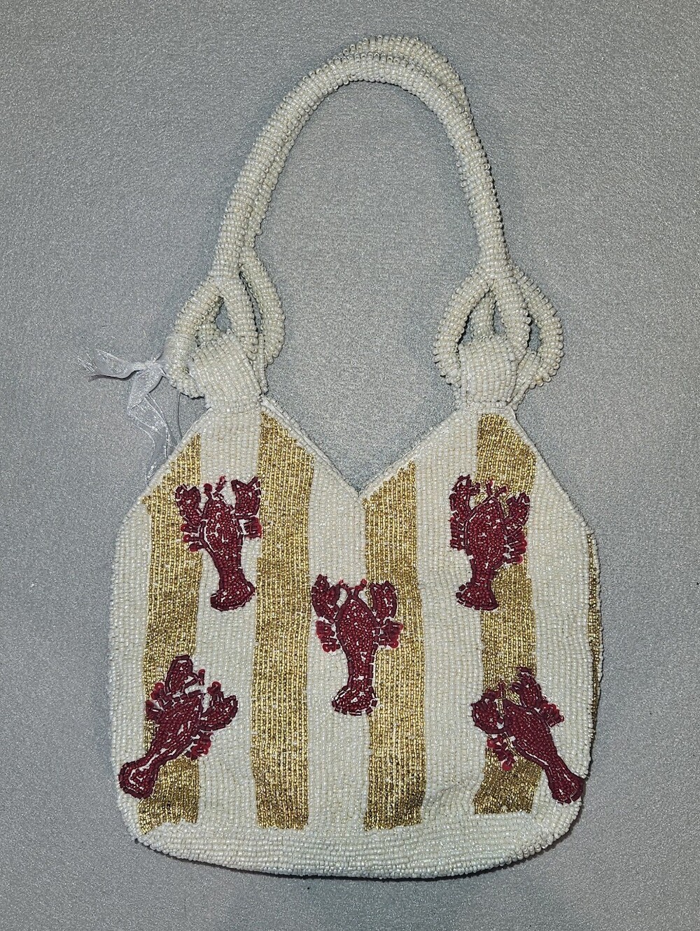 Handcrafted in India Viral Beaded Lobster Bag NWT Coastal Chic Statement Bag - Picture 15 of 16